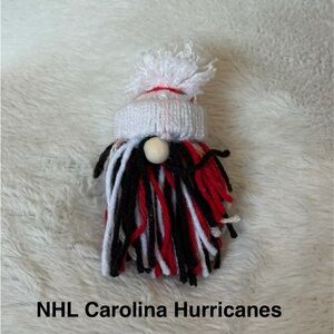 Handmade Carolina Hurricanes Yarn Gnome